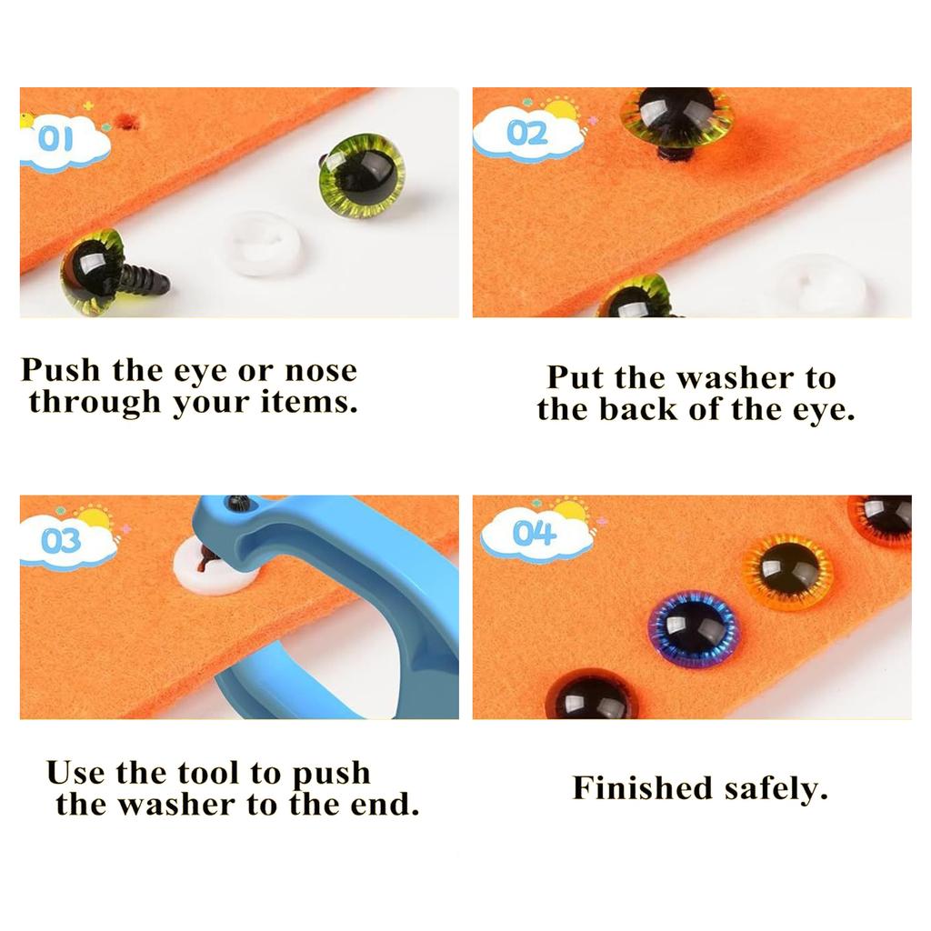 Safety Eye Tool Auxiliary Tool for Attaching Safety Eyes Ergonomic Handle Safety Eye Crochet Tool for Crocheting Project