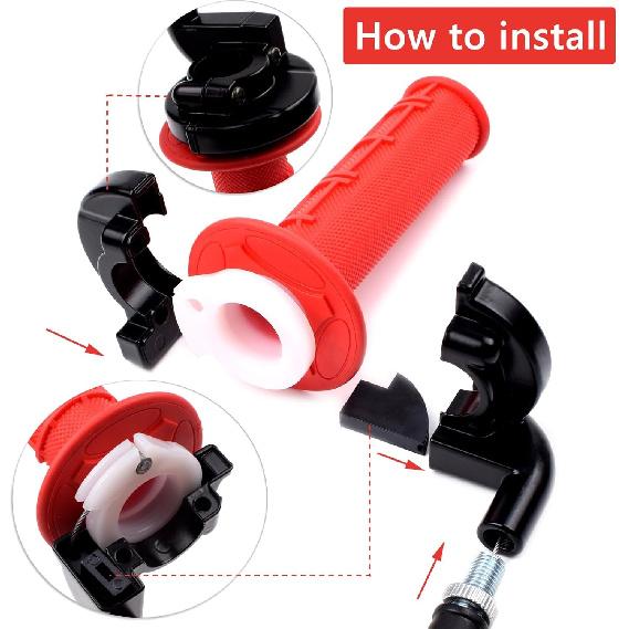 7/8" 22Mm Twist Throttle Accelerator Soft Rubble Handle Grip Cable Kit For 50Cc 90Cc 110Cc 125Cc 4-Stroke SSR Coolster Apollo CRF50 Roketa