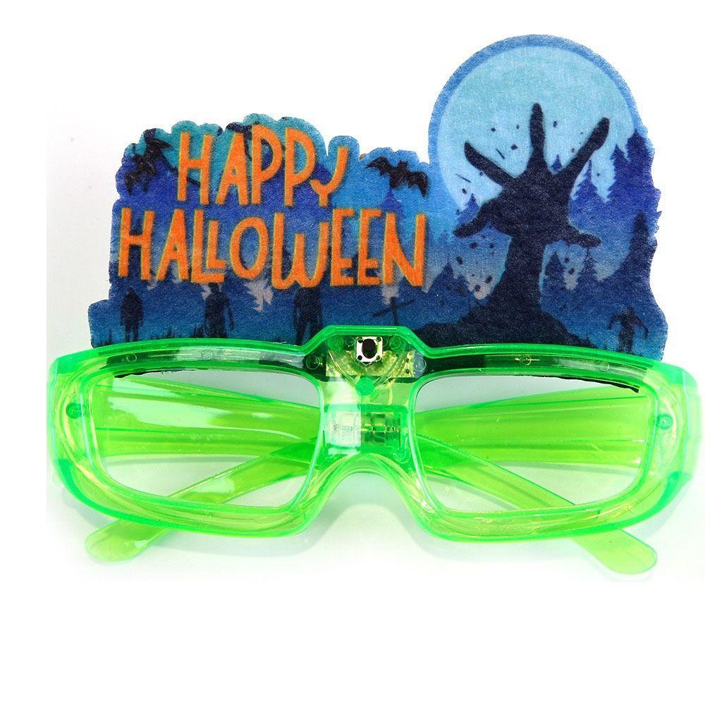 Pumpkin Halloween Luminous Glasses LED Fluorescent Glasses Funny Party Glowing Glass Toy