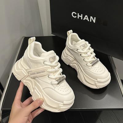 Европейская платформа кроссовки папы женские ins тренд 2025 весна новая спортивная и повседневная обувь небольшая внутренняя высота увеличение женская обувь