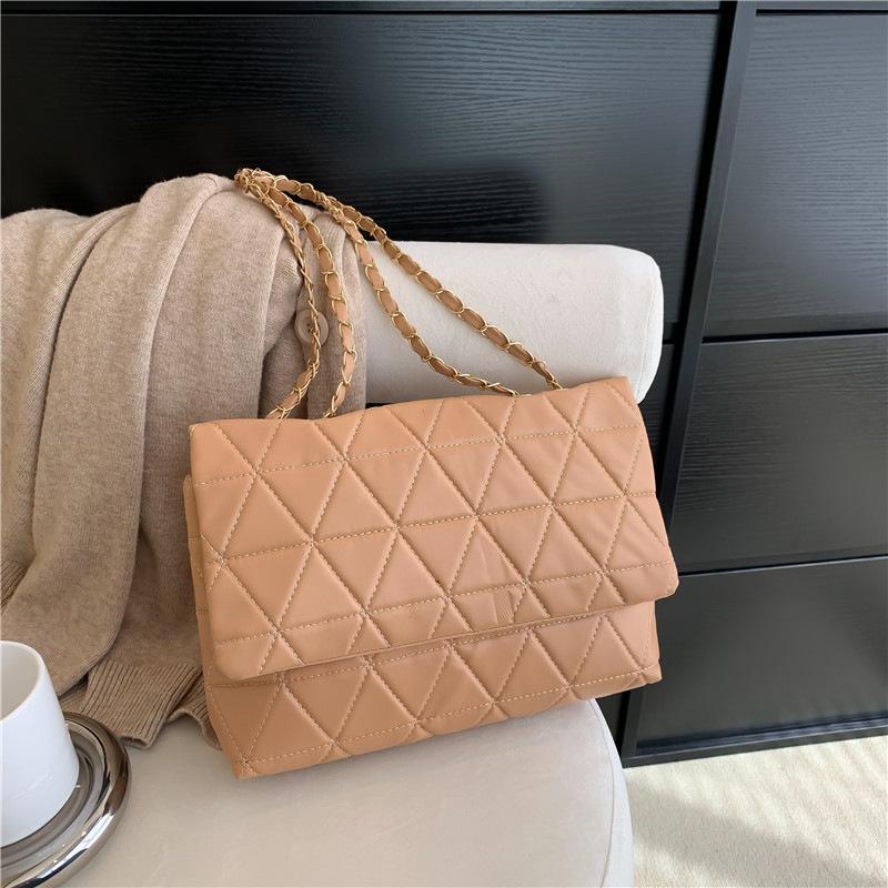 Популярные сумки большой вместимости, новая корейская версия модной сумки через плечо с бриллиантами, женская сумка-тоут с цепочкой из искусственной кожи