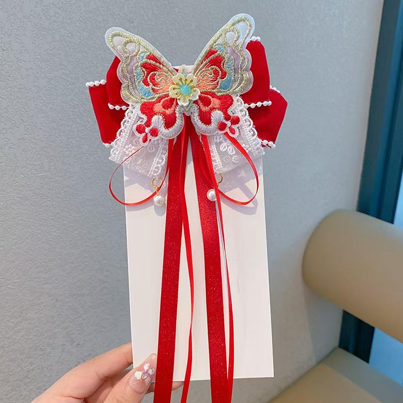 1 шт. модная красная заколка для волос с бантом из ленты, головной убор, рождественский новогодний зажим для волос, аксессуары для волос для женщин и девочек, украшение для волос