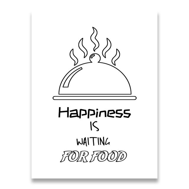 Скандинавское настенное искусство, печать на холсте, черно-белая мультяшная живопись, популярная посуда, изображение постера в стиле минимализм