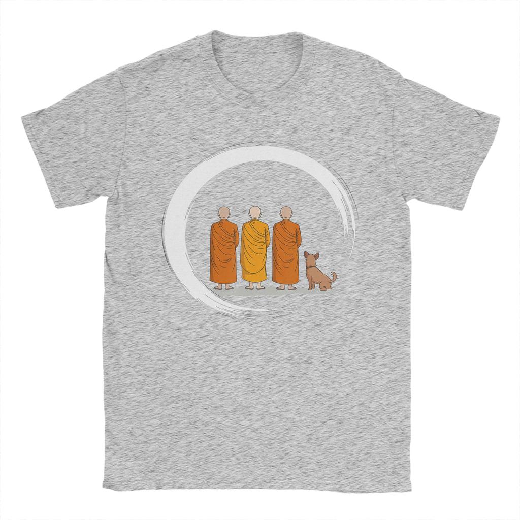 Unisexs TShirts Peace Walking Monks Minimalist Zen Art Fashion Pure Cotton Tees Short Sleeve  T Shirts Crewneck Tops Party