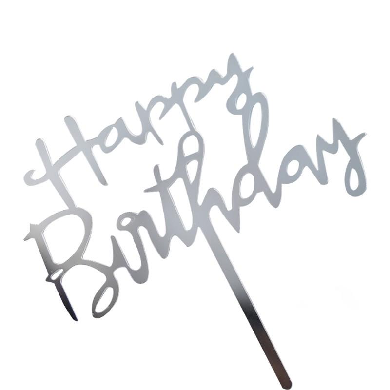 Acrylic Cake Topper - Happy Birthday Mom & Dad, Mother's/Father's Day Decoration