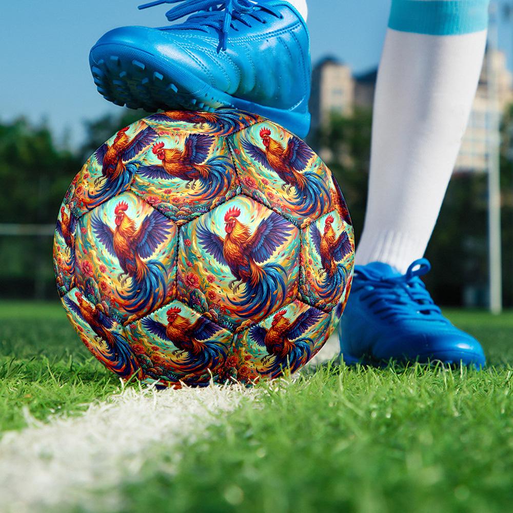 1pc Colorful Rooster Dance Durable Size 5 Soccer Ball Professional Match Training Football Indoor &Outdoor Sports Ball p60192