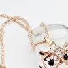Owl Necklace Sweater Chain Faux Opal Rhinestone Decor Alloy Clothes Jewelry Dating Prom Party Garment Decoration Necklace