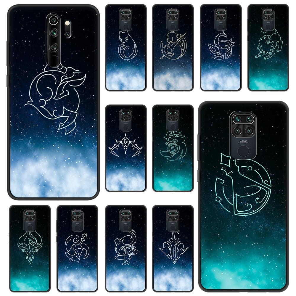 Аниме genshin Impact Constellation eula для Xiaomi Redmi Note 9S 9 8 7 10 Pro 8T 9C 9A 8A K40 Мягкий чехол для телефона из ТПУ черный чехол