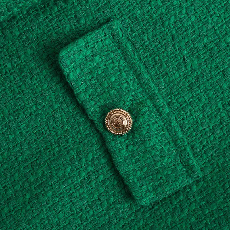 Женские юбки из зеленого твида Faldas Mujer Застежка-молния Круглый вырез Однотонный Однотонный Женские мини-юбочные комплекты