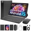 Планшет Android 15, 10,1 дюйма, 20 ГБ + 64 ГБ, расширяемый до 1 ТБ, набор с клавиатурой, мышью и стилусом