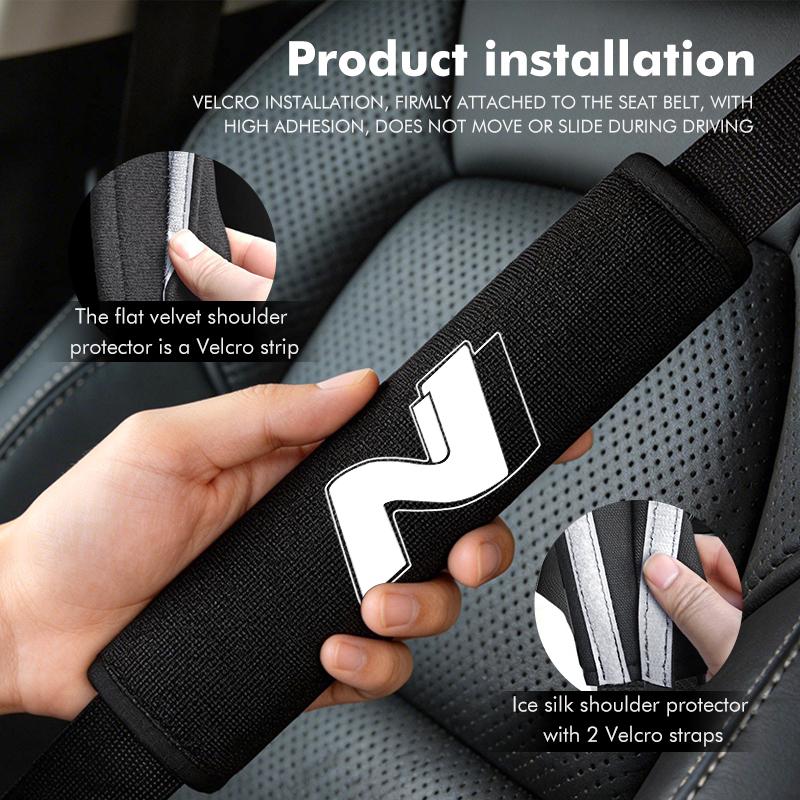 Car Seat Belt Shoulder Protector Cover Safety Belt Padding Pad Mat For Hyundai GDi i10 I10 N Line Solaris Genesis Azera Santafe fedt2