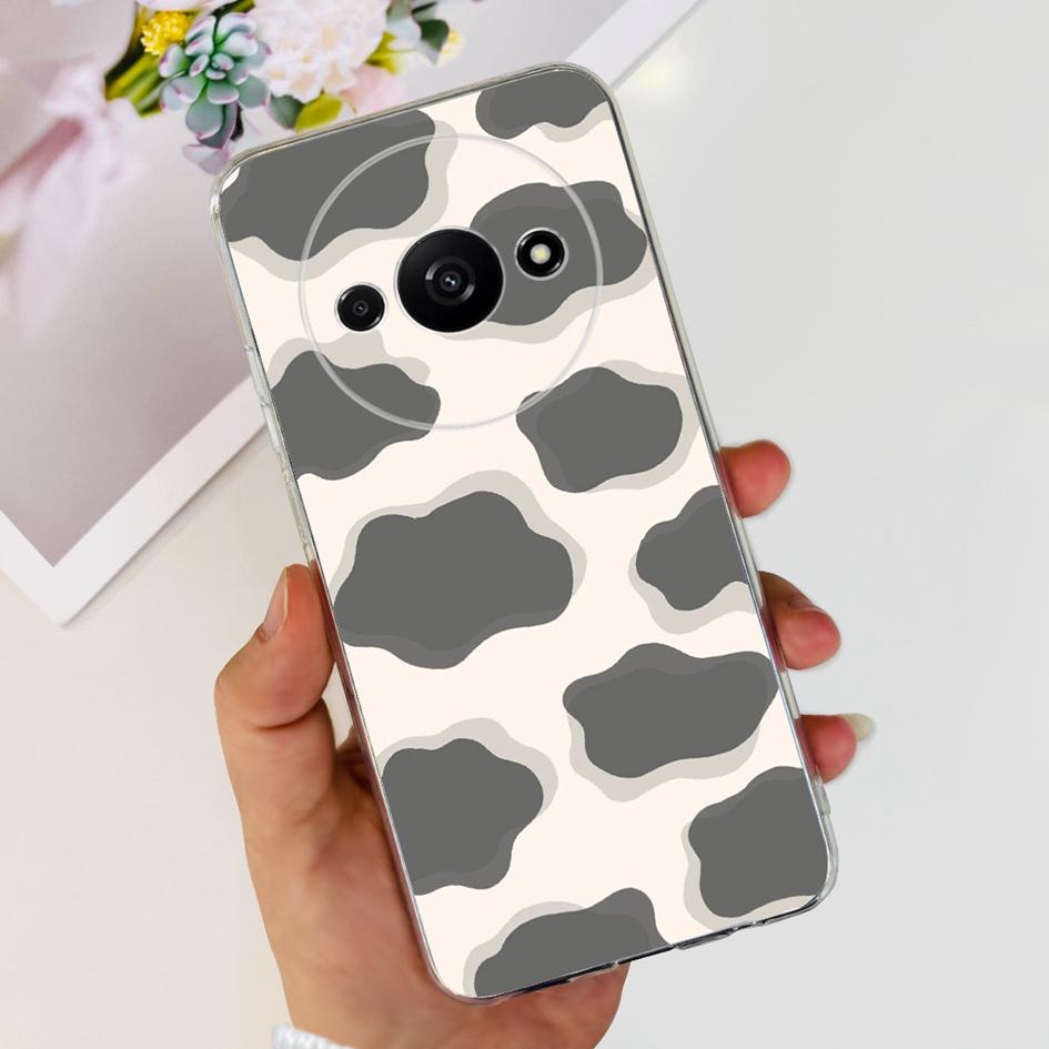 For Funda Xiaomi Redmi A3 Case 2024 Fashion Flower Transparent Silicone Soft TPU Phone Case For Xiomi Redmi A3 RedmiA3 4G Covers