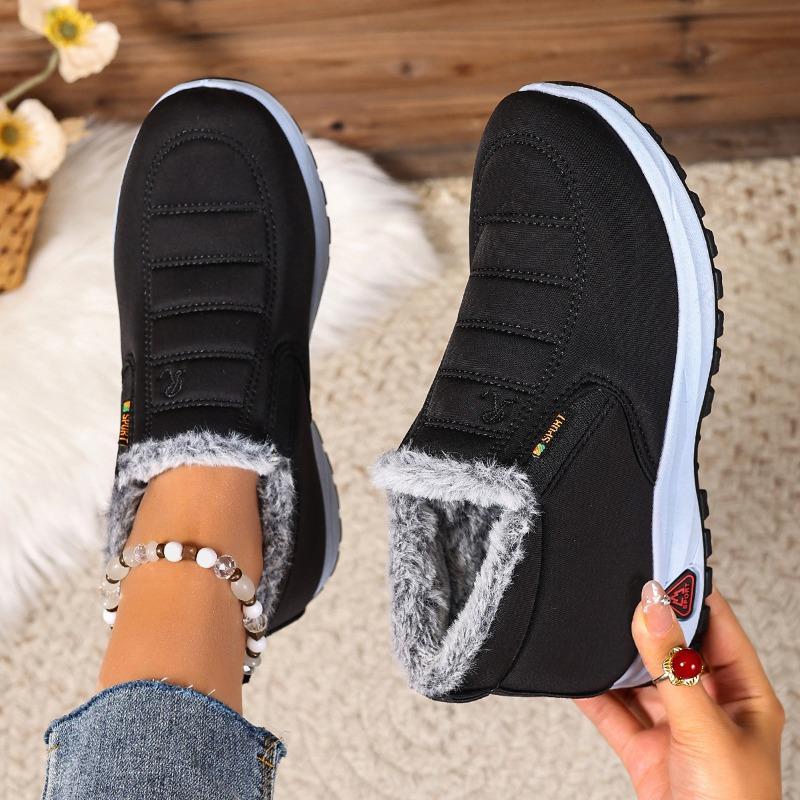 Хлопковые ботинки, Зимние ботинки, Флисовые и Утепленные Большого размера Женские ботинки, Теплые Хлопковые туфли