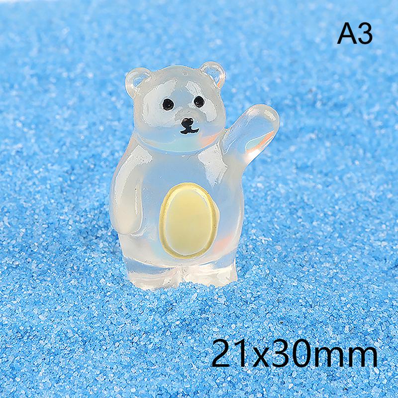 1 шт. светящиеся миниатюры белых медведей, светящиеся в темноте мини-фигурки белых медведей, кукольный домик своими руками, садовые цветочные горшки, микропейзажи