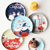 Christmas Dinner Plate Set for Breakfast, Cake, Snack Food, Table Decorations, Kitchen Utensil, Natal Gift, 8 Inch