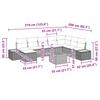 9 Piece Garden Sofa Set with Cushions and Storage Black Poly Rattan