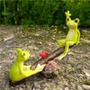 Милая Лягушка-Качели Миниатюрная Площадка Пара Лягушек Фигурка Украшение для Сказочного Сада Декор Микро Ландшафта Подарок Аксессуары для Рукоделия