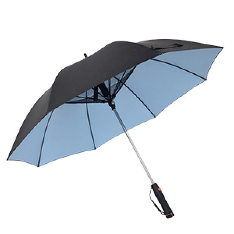 Cool Fan Black Rubber Umbrella Cooling Sun Shade Dual Purpose Umbrella With Fan UV Umbrella