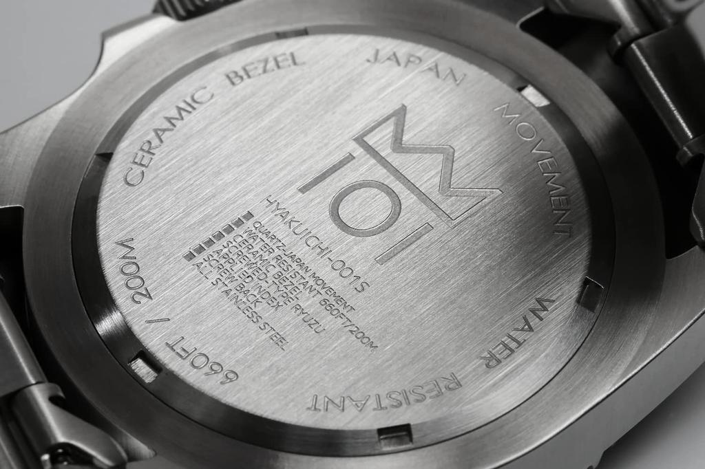 [HYAKUICHI 101] No.1S Hyakuichi 20 ATM Water Resistant Sweep Second Diver's Watch Ceramic Bezel Non-Date Watch Deep Aqua Quartz