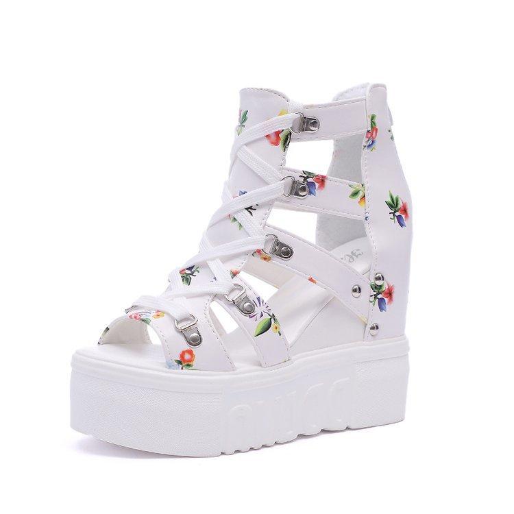 High-Heeled Sandals Women'S Summer New Style Platform Hollowed Out Fish Mouth Sandals