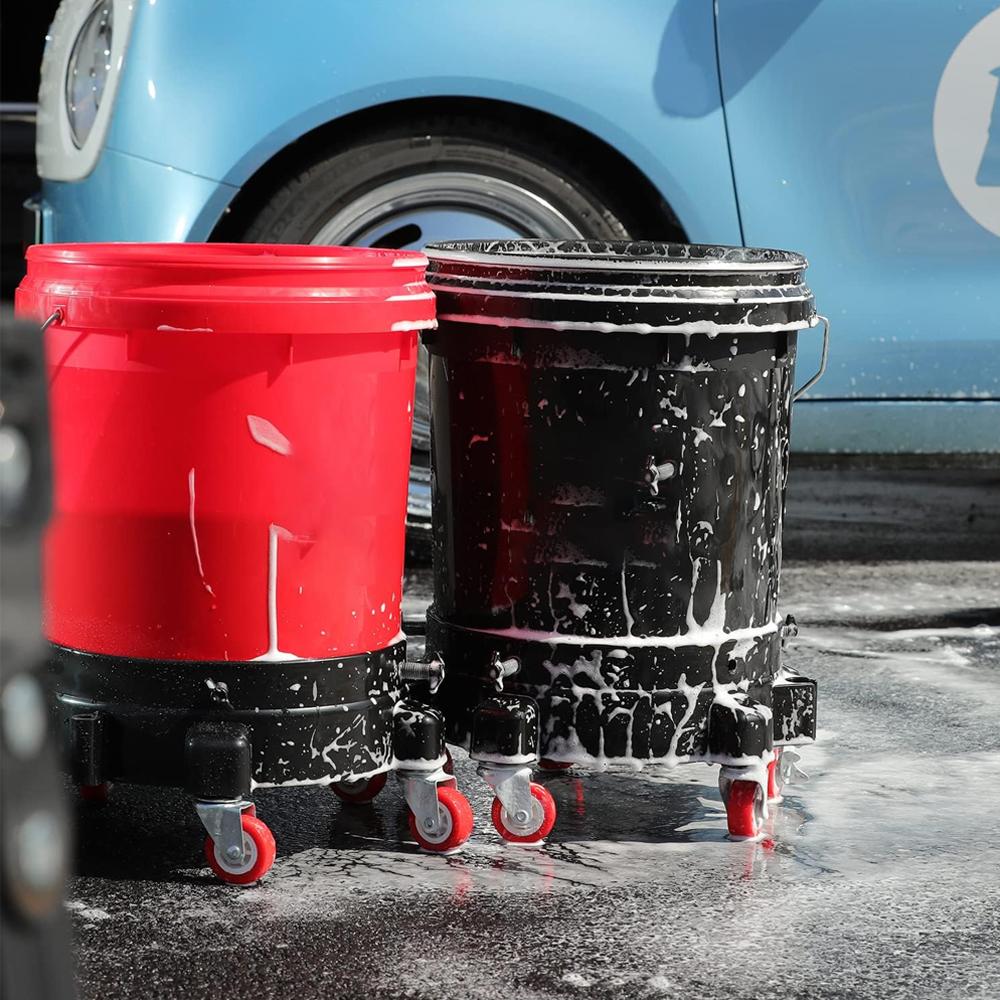 Роликовая тележка для ведра, поворотный ролик для ведра на 360°, съемная тележка с колесами, лоток для хранения, сверхпрочные инструменты и аксессуары для мойки автомобилей