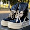 ~ Высокие кроссовки из мягкой кожи, перевернутые треугольные на толстой подошве, увеличивающие рост, осенние новые женские спортивные кеды для скейтборда