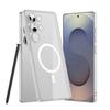 Чехол для мобильного телефона Samsung S25 Ultra PC Ультратонкий С ощущением кожи Полупрозрачный Простой Магнитная адсорбция Защитный чехол с кольцом для беспроводной зарядки