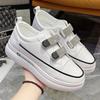 Velcro Rhinestone White Shoes Autumn and Winter Ins Tide Increases Versatile Daily Casual Board Shoes Women