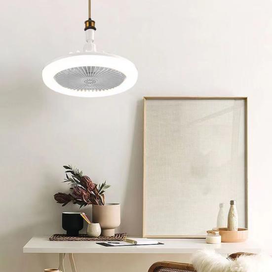 Потолочный вентилятор 2-в-1 со светодиодной подсветкой, пультом дистанционного управления, 3 режима скорости, низкий уровень шума, сверхяркая лампа без мерцания, потолочный вентилятор