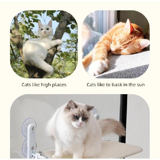 Cat Hammock Super Suction Cup Swing Winter Sun Removable Washable Mattress Windowsill Glass Hanging Hammock Pet Supplies