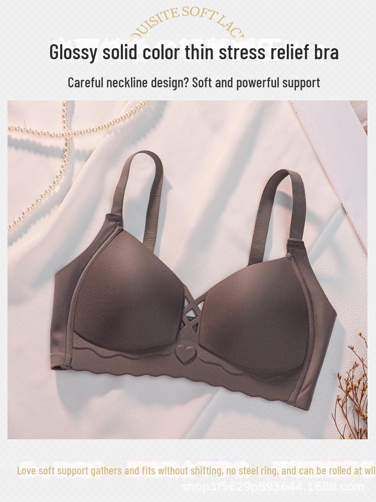 Женский бесшовный летний бюстгальтер Lake and Heart: Тонкий фасон, небольшая поддержка груди, предотвращение провисания, комфорт, без стального кольца.