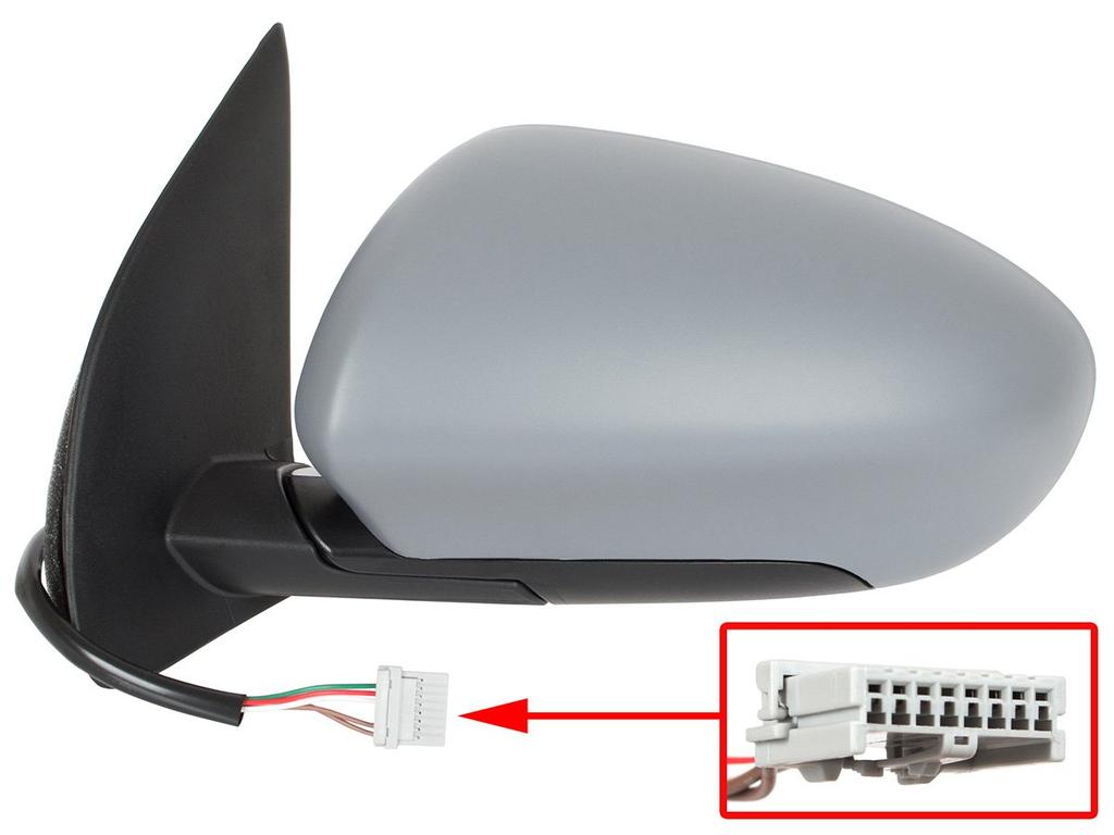Nissan Qashqai 06-14 Electric Heated Wing Mirror, Primed For Painting, Left