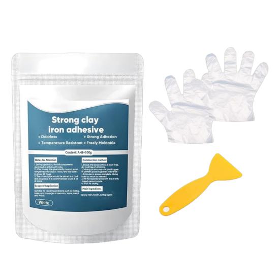Repair Clay Kit 1/3 Sets High Strength Multi-Purpose Clay, Strong Iron Adhesive with Scraper & Gloves, Putty for Bonding Metal, Plastic, Wood, Tiles,