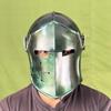 Green Barbuta Visor Helmet   Steel Medieval Knight Armor LARP, Cosplay  Collector’s Edition