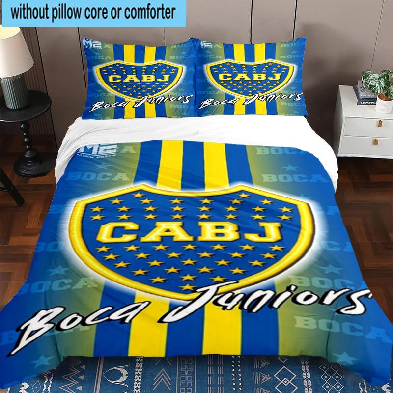 3pcs Boca Football Club Printed Bedding Set Duvet Cover Closure Includes 1 Duvet Cover & 2 Pillowcases Bedding Sets Home Decor Gifts