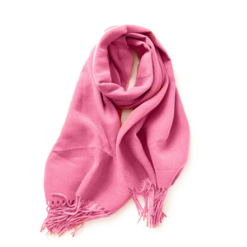 Double-Sided Solid Color Macaron Scarf For Women, Imitation Cashmere Tassel To Keep Warm In Winter