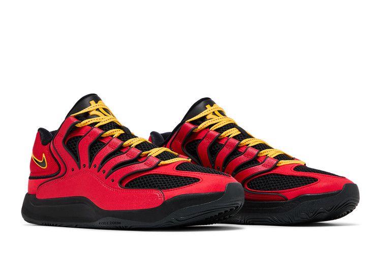 Мужские кроссовки Nike KD 18 Air Bakin Огненно-красный/Черный/Желтый