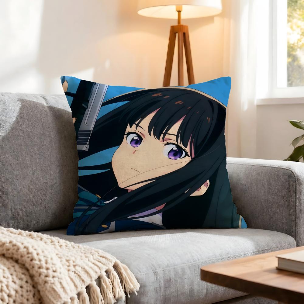 Anime Lycoris Recoil Cushion Cover 1Pcs Decorative Covers Soft Cushion Case For Sofa Couch Decor 40X40 45X45 Pillowcases
