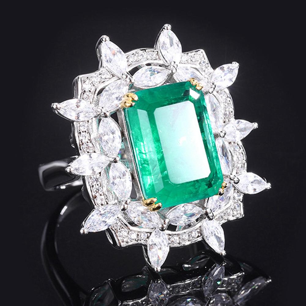 Модное 18-каратное позолоченное кольцо 10 * 14 мм необычное яркое граненое кольцо с драгоценным камнем для женщин подарок на годовщину ювелирные изделия из стерлингового серебра 925 пробы