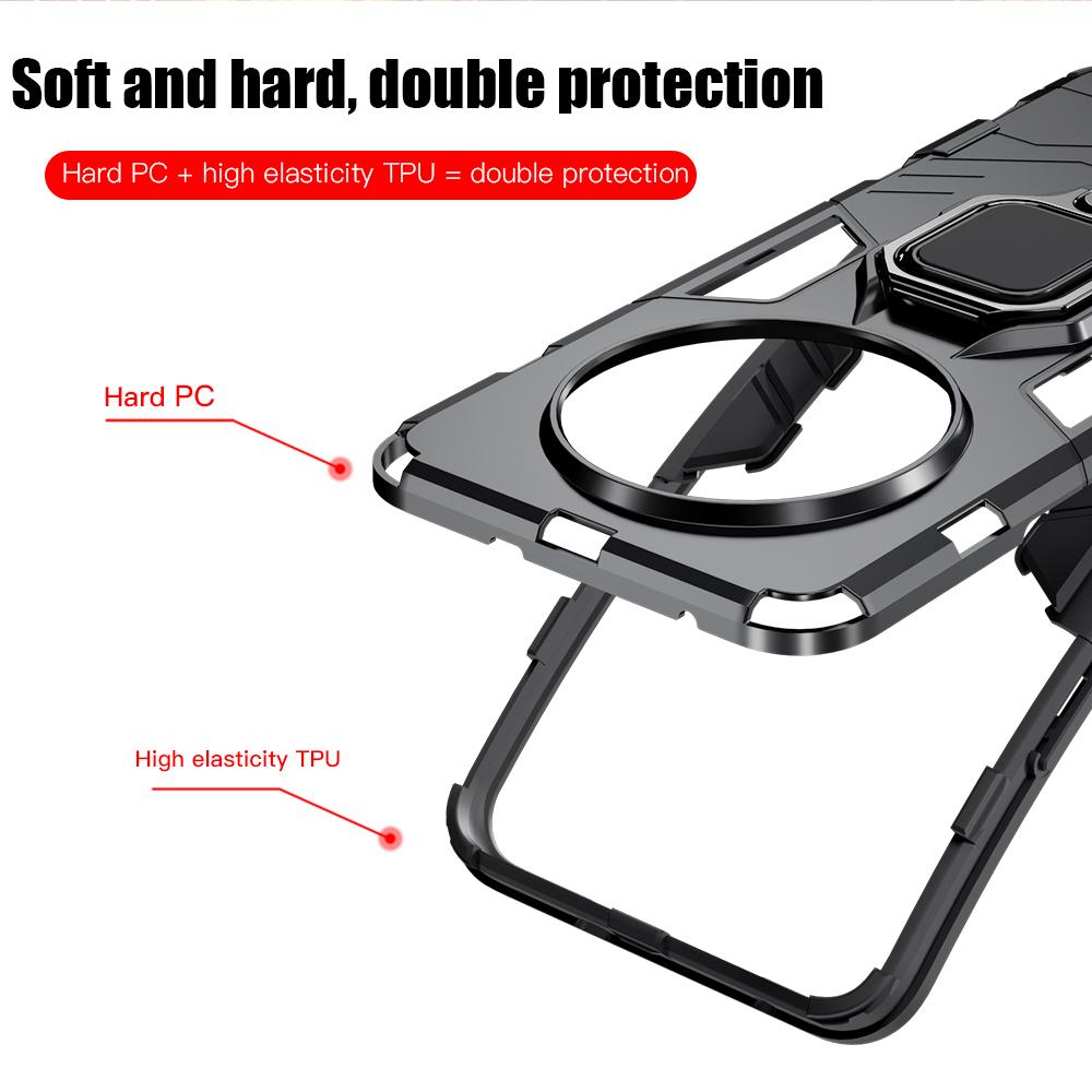 KEYSION Противоударный защитный чехол для Realme 13 Pro+ 5G Мягкий силиконовый + PC Ring Stand Holder Задняя крышка телефона для Realme 13 Pro 5G