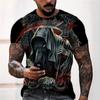 Men's Skull Tshirt 3D Printed Skull Graphic T-shirts For Men Oversized Short Sleeve Punk Tops Tee Shirt Men Death Clothing