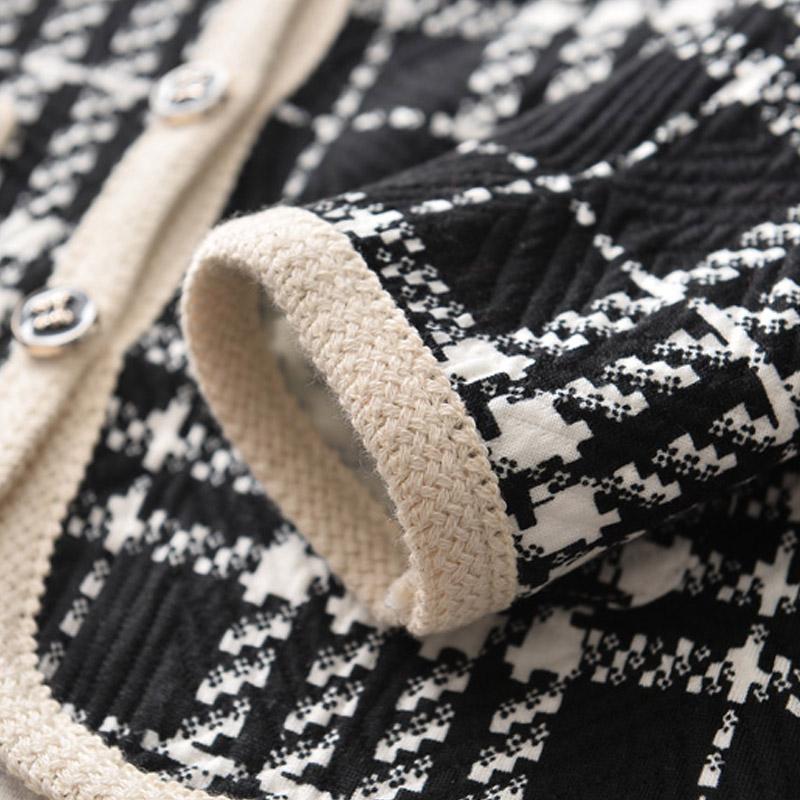 Children's Suit Girls Western Style Small Fragrance Black Plaid Pattern Jacket Shorts Two-piece Suit