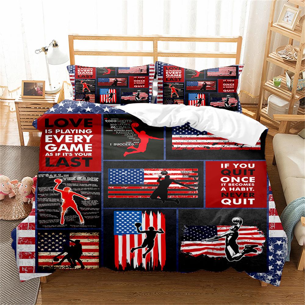 Комплект постельного белья на спортивную тематику для занятий йогой, баскетболом, софтболом, балетом, размер King Queen для детей, мальчиков и девочек, пододеяльник для спортсменов