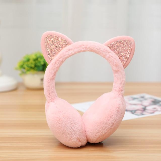 Cat Ears Shiny Earmuffs Plush Winter Cute Ear Warmer Earmuffs Earmuffs Cold-proof and Warm Earmuffs