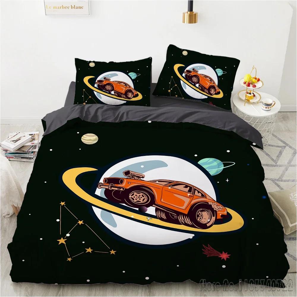 Cartoon Fast Speed Car King  Duvet Cover Set HD Comforter Cover for Kids Bedding Sets Bedclothes Bedroom Decor