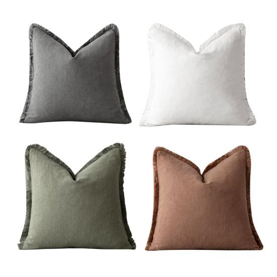 Наволочка с короткой бахромой, квадратная, в богемном стиле, для украшения офисного дивана