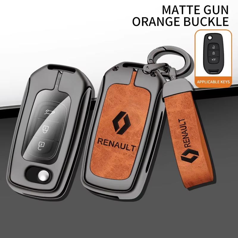 Interior Stickers Car Key Case Cover For Renault Koleos Kadjar Captur Megane Talisman Espace Clio Zoe Scenic 4 Arkana Dacia Sand