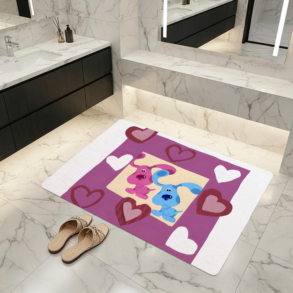 Cartoon B-Blues C-Clues Floor Mat Diatomite Bath Mat, Quick Dry, Absorbent, Multi-Scene Mat