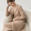 2025 Cashmere Rolled Edge Long Cardigan: Autumn/Winter Collarless Outerwear for Women - Comfy, Stylish & Perfect for Commuting