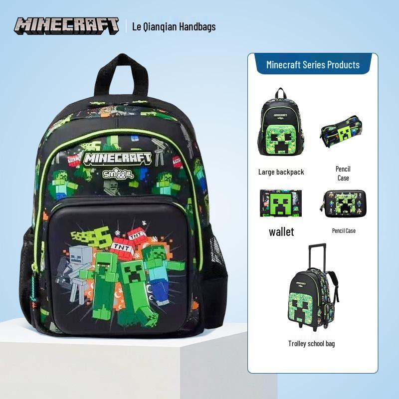 Smiggle Австралия Ультралегкий Большой Вместимости Двухплечевой Рюкзак-тележка для Учеников Начальной Школы